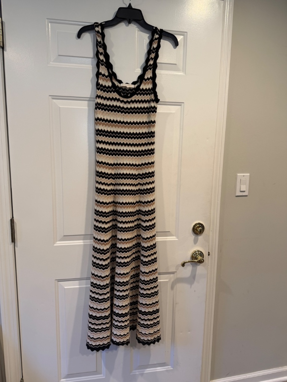 Ramy Brook Livia Zigzag Knit Scoopneck Maxi Dress